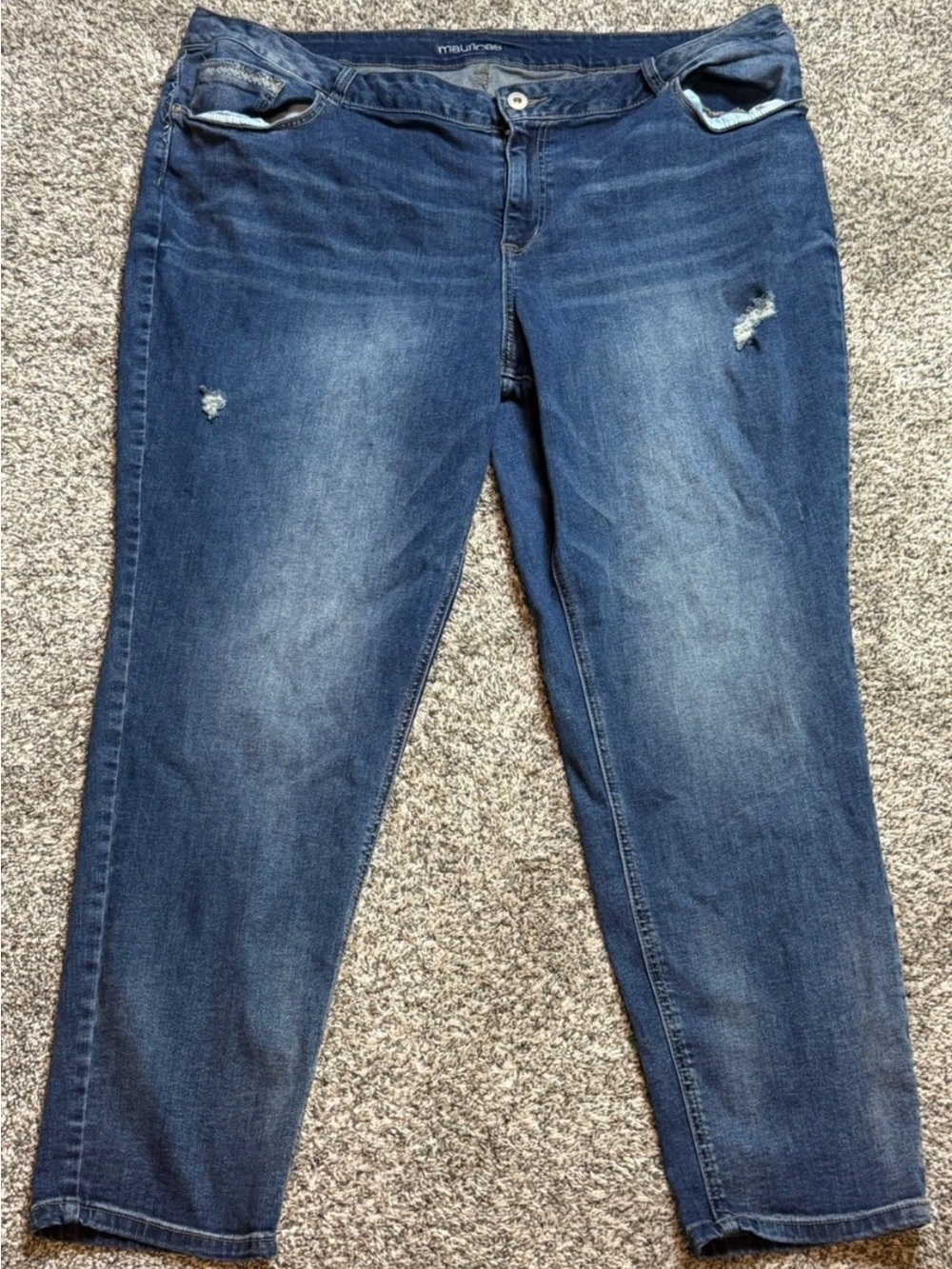 Maurices Blue Boyfriend Jeans with Light Distressing
